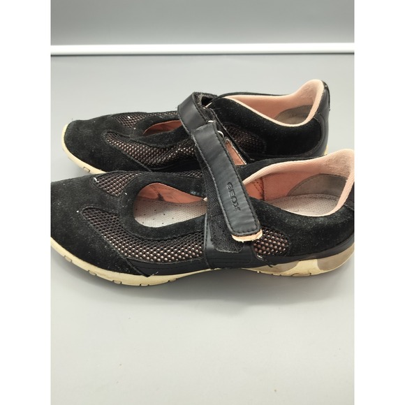 Geox Mary Jane Shoes Breathable Casual Light Travel Walking Black Flats Size 38 - Picture 1 of 11